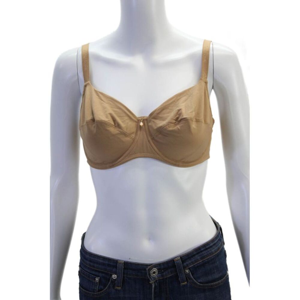 Lise Charmel Womens Charm Detail Basic Underwired Bra Solid Beige Size 34E